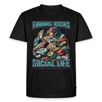 Trouver des roches, c’est collecter des minéraux - T-shirt Premium bio Homme - noir - Devant - Nico (187cm)