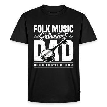 Passionné de musique folklorique Papa L’idole Le musicien - T-shirt Premium bio Homme - noir - Devant - Nico (187cm)