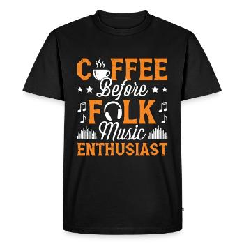 Amateur de musique folklorique Musicien de café Amateur de café - T-shirt Premium bio Homme - noir - Devant - Nico (187cm)