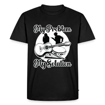 Passionnée de musique folklorique Mon problème Ma maman pictogramme - T-shirt Premium bio Homme - noir - Devant - Nico (187cm)