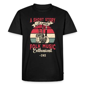 Passionné de musique folklorique Une petite histoire Je suis musicien - T-shirt Premium bio Homme - noir - Devant - Nico (187cm)