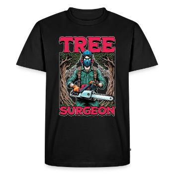 Arborist Tree Surgeon Arboriculture Woodcutter - Men's Premium Organic T-Shirt - black - Front - Nico (187cm)