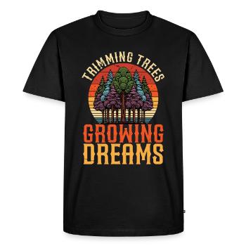 Arboriste Taille Arbres Croissance Rêves Bûcheron - T-shirt Premium bio Homme - noir - Devant - Nico (187cm)
