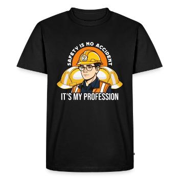 La sécurité n’est pas un hasard, c’est mon métier : agent - T-shirt Premium bio Homme - noir - Devant - Nico (187cm)
