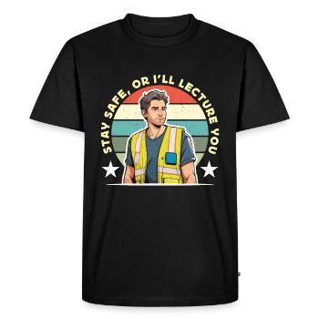 Agent de sécurité Restez en sécurité ou agent de la sécurité publique - T-shirt Premium bio Homme - noir - Devant - Nico (187cm)