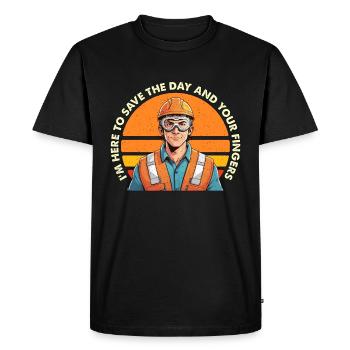 Agent de sécurité Je suis là pour sauver la journée Sécurité - T-shirt Premium bio Homme - noir - Devant - Nico (187cm)