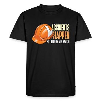 Safety Officer Accidents Happen Safety Manager - Men's Premium Organic T-Shirt - black - Front - Nico (187cm)