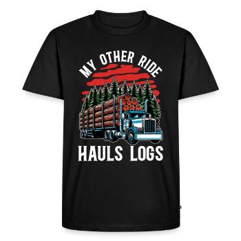 Logging My Other Ride Hauls Logs Arborist Logger - T-shirt Premium bio Homme - noir - Devant - Nico (187cm)