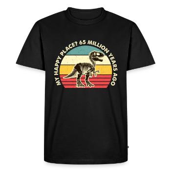Chasseur de fossiles My Happy Place Collecte de fossiles - T-shirt Premium bio Homme - noir - Devant - Nico (187cm)