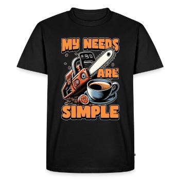 Chirurgien arboricole Mes besoins sont simples Travailleur forestier - T-shirt Premium bio Homme - noir - Devant - Nico (187cm)