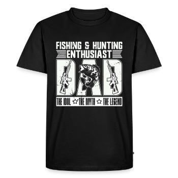 Passionné de pêche et de chasse Papa L’amoureux de la nature - T-shirt Premium bio Homme - noir - Devant - Nico (187cm)