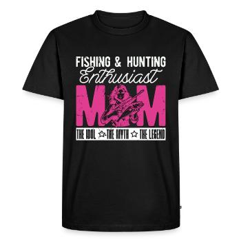 Fishing & Hunting Enthusiast Mom Loves Outdoors - Men's Premium Organic T-Shirt - black - Front - Nico (187cm)