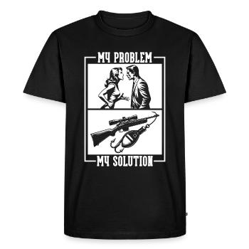 Fishing & Hunting My Problem Pictogram Dad Mom - Men's Premium Organic T-Shirt - black - Front - Nico (187cm)