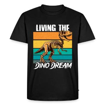 Paleontology Living The Dino Dream Fossil Hunting - Men's Premium Organic T-Shirt - black - Front - Nico (187cm)
