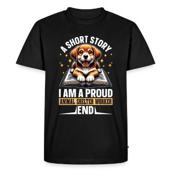 Refuge pour animaux Une courte histoire Je suis vétérinaire - T-shirt Premium bio Homme - noir - Devant - Nico (187cm)