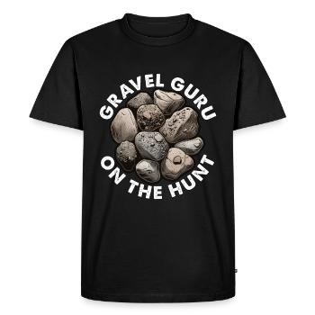 Rockhounding Gravel Guru À la Chasse Minéralogiste - T-shirt Premium bio Homme - noir - Devant - Nico (187cm)