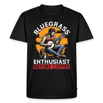 Bluegrass Enthusiast Before Musician Coffee Lover - Men's Premium Organic T-Shirt - black - Front - Nico (187cm)