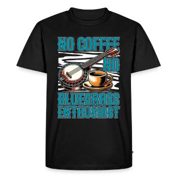 Musique bluegrass Pas de café Pas de musicien Amateur de café - T-shirt Premium bio Homme - noir - Devant - Nico (187cm)