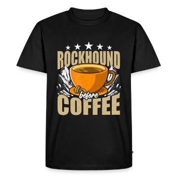 Rockhound Before Coffee Minéralogiste Amateur de café - T-shirt Premium bio Homme - noir - Devant - Nico (187cm)