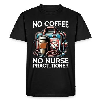 Infirmière praticienne Pas de café Pas d’infirmière Amateur de café - T-shirt Premium bio Homme - noir - Devant - Nico (187cm)