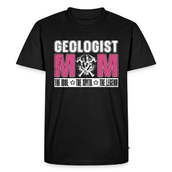 Géologue Maman L’idole Le mythe Collectionneur de minéraux - T-shirt Premium bio Homme - noir - Devant - Nico (187cm)