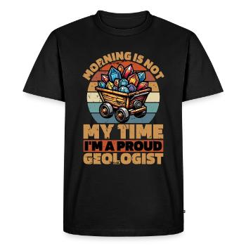 Geologist Morning Is Not My Time I'm Geoscientist - Men's Premium Organic T-Shirt - black - Front - Nico (187cm)