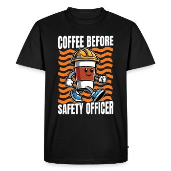 Safety Officer Coffee Safety Manager Coffee Lover - Men's Premium Organic T-Shirt - black - Front - Nico (187cm)