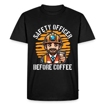 Safety Officer Before Public Safety Coffee Lover - Men's Premium Organic T-Shirt - black - Front - Nico (187cm)