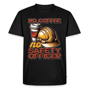 Safety Officer No Coffee Enforcement Coffee Lover - Men's Premium Organic T-Shirt - black - Front - Nico (187cm)