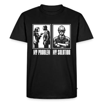 Safety Officer My Problem My Pictogram Dad Mom - Men's Premium Organic T-Shirt - black - Front - Nico (187cm)