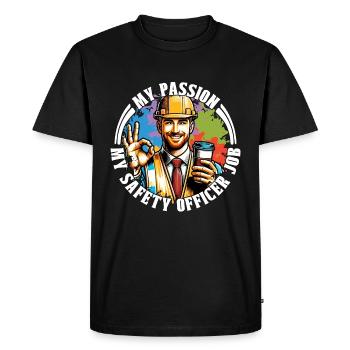 Safety Officer My Passion My Safety Management - Men's Premium Organic T-Shirt - black - Front - Nico (187cm)