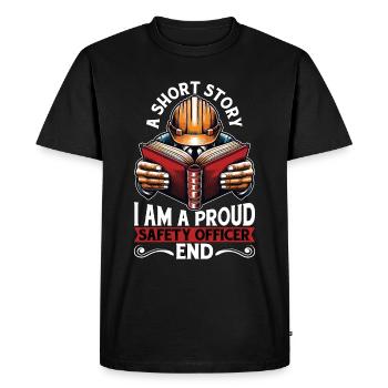 Agent de sécurité Une courte histoire Je suis un responsable de la sécurité - T-shirt Premium bio Homme - noir - Devant - Nico (187cm)