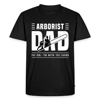 Arborist Dad The Idol The Myth The Tree Surgeon - Men's Premium Organic T-Shirt - black - Front - Nico (187cm)