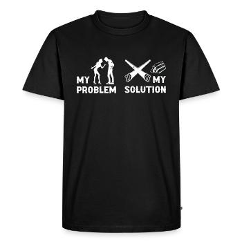 Arborist My Problem My Pictogram Dad Tree Climber - Men's Premium Organic T-Shirt - black - Front - Nico (187cm)