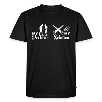 Arborist My Problem My Solution Pictogram Mom Dad - Men's Premium Organic T-Shirt - black - Front - Nico (187cm)