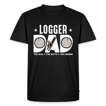 Logger Dad The Idol The Myth The Lumber Worker - Men's Premium Organic T-Shirt - black - Front - Nico (187cm)