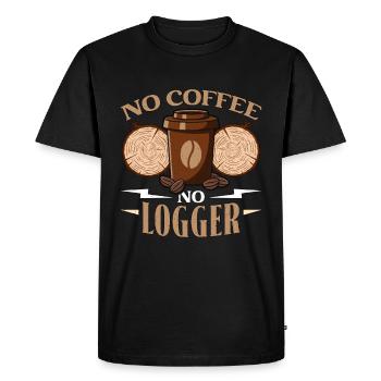 Logging No Coffee No Arborist Coffee Lover Logger - Men's Premium Organic T-Shirt - black - Front - Nico (187cm)