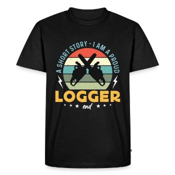 Exploitation forestière Une courte histoire Je suis un fier travailleur du bois - T-shirt Premium bio Homme - noir - Devant - Nico (187cm)