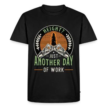Tree Surgeon Height Just Another Day Woodworking - Men's Premium Organic T-Shirt - black - Front - Nico (187cm)