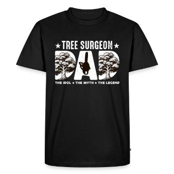 Papa chirurgien d'arbres L'idole Le mythe Le menuisier - T-shirt Premium bio Homme - noir - Devant - Nico (187cm)