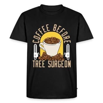 Café Tree Surgeon avant amateur de café menuisier - T-shirt Premium bio Homme - noir - Devant - Nico (187cm)