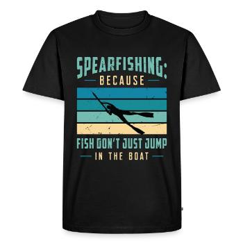 Pêche sous-marine parce que les poissons ne se contentent pas de faire de la plongée en apnée - T-shirt Premium bio Homme - noir - Devant - Nico (187cm)