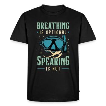 La respiration pour la chasse sous-marine est facultative - T-shirt Premium bio Homme - noir - Devant - Nico (187cm)