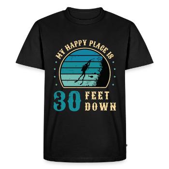 Chasse sous-marine Mon endroit heureux est le spearfish de 30 pieds - T-shirt Premium bio Homme - noir - Devant - Nico (187cm)