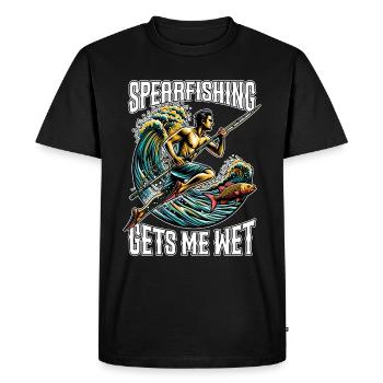 La chasse sous-marine me mouille Pêcheur sous-marin - T-shirt Premium bio Homme - noir - Devant - Nico (187cm)