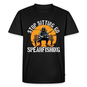 Chasse sous-marine Arrêt assis Faire de la plongée en apnée - T-shirt Premium bio Homme - noir - Devant - Nico (187cm)