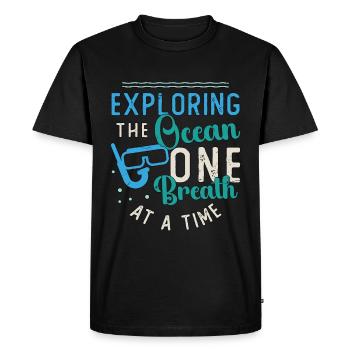 Plongée en apnée Explorer l’océan Biologiste marin - T-shirt Premium bio Homme - noir - Devant - Nico (187cm)