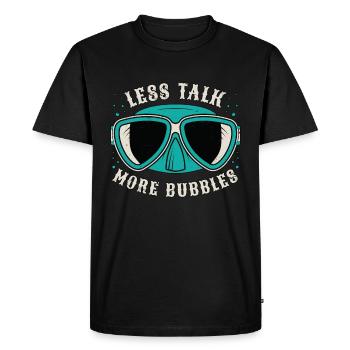 Snorkeling Moins parler Plus de bulles Biologiste marin - T-shirt Premium bio Homme - noir - Devant - Nico (187cm)