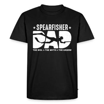 Papa chasseur sous-marin L’idole Le mythe aime la plongée en apnée - T-shirt Premium bio Homme - noir - Devant - Nico (187cm)