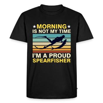 Le matin de chasse sous-marine n’est pas mon temps de pêcheur - T-shirt Premium bio Homme - noir - Devant - Nico (187cm)
